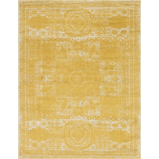 Unique Loom Bromley Collection Vintage Traditional Area Rug, 8 x 10 Feet, Yellow/Ivory