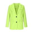 thumbnail image 5 of Clearance Sales Today Deals Prime Business Casual Blazer for Women 2024 Lightweight Long Sleeve Slim Fit Work Office Suit Jacket Winter Fall Loose Fit Solid Color Lapel Blazers,Green,S, 5 of 9