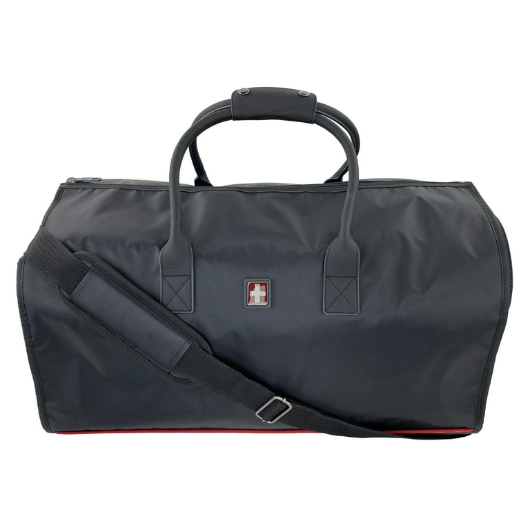 Swisstech 2 in 1 Travel Duffel Weekender, Solid Black 