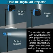 Flare 100 Digital Art Projector with 5 Art Grids, Projector Stand and Remote