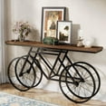 thumbnail image 1 of Tribesigns 70.9-Inch Extra Long Console Table, Narrow Sofa Table with Bicycle Metal Base, Modern Industrial Entryway Table Behind Couch Table for Living Room, Hallway, Entrance, Foyer, Rustic Brown, 1 of 8