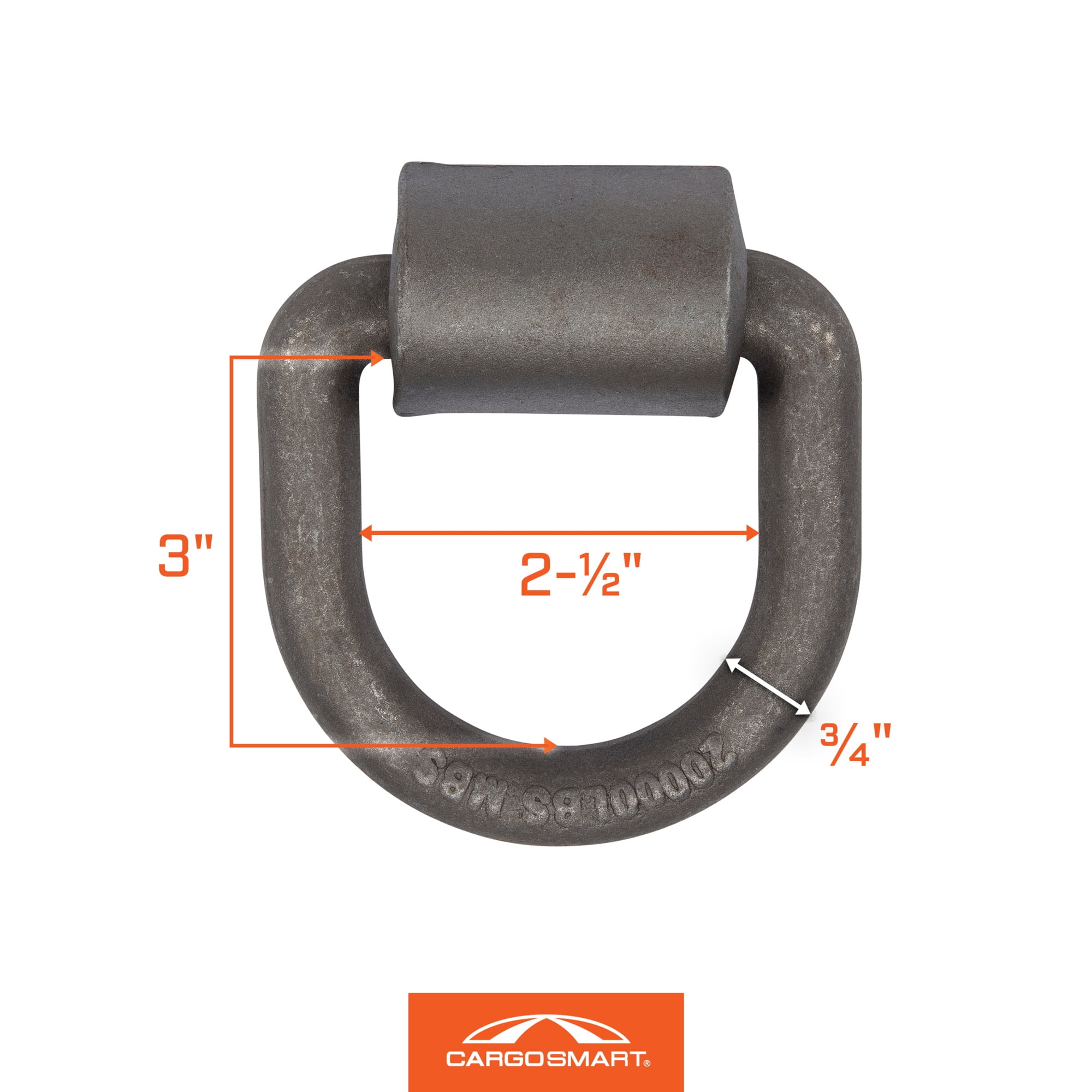 CargoSmart Weld-On Heavy-Duty D-Ring, 3/4in. Dia.