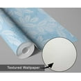 thumbnail image 6 of S4sassy Self Adhesive Wallpaper, Classic Leafy Motif Wallpaper, Blue Removable DIY Vinyl Wall Covering, Peel and Stick Contact Paper for Entryway accent wall, Easy Home Decor Solution (25"x120" inch), 6 of 8