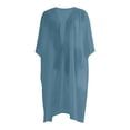 thumbnail image 6 of Lixiuxyad ‌Women's Long Chiffon Cardigan 3/4 Sleeve Open-Front Lightweight Summer Outfits,Blue, 6 of 6