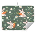 thumbnail image 3 of Gray Bunny Carrot Pattern Drying Dish Mat Quick Drying Absorbent Soft Durable for Kitchen 18" x 24", 3 of 10