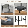 thumbnail image 6 of Grey Bar Stool Set of 2 PU Leather Upholstered Counter Height Bar Stools  for Kitchen Bar, 6 of 8