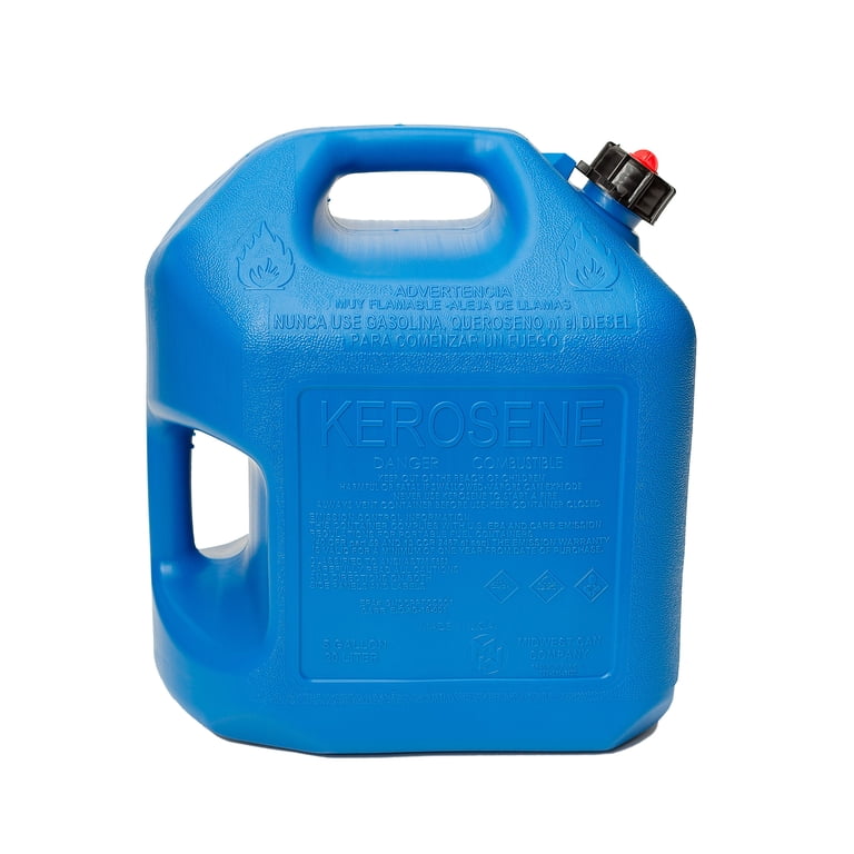 Midwest Can, 5 Gallon Kerosene Can, Auto Shut Off Nozzle, Flame