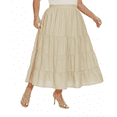 thumbnail image 4 of Beautybatik Oat Women Cotton BOHO Gypsy Long Maxi Tier Flare Skirt 3X, 4 of 5