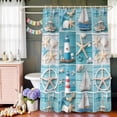 thumbnail image 6 of Nautical Shower Curtain Set with Hooks, Ocean Lighthouse Starfish Shell Ship Waterproof Fabric Bathroom Curtains Decor Home Accessories,Stall 36 X 72 Inch, 6 of 9