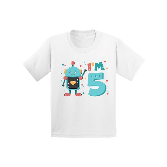 Awkward Styles 5th Birthday Shirt Cute Robot Birthday Shirt Gifts for 5 Year Old Fifth Birthday Shirt 5th Year Old Shirt My 5th Birthday Gifts for Birthday Boy Birthday Gifts