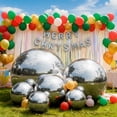 thumbnail image 2 of Inflatable PVC Mirror Ball Set – Silver Reflective Gazing Balls for Christmas, Birthday Parties, Events & Outdoor Décor (Set of 6), 2 of 8