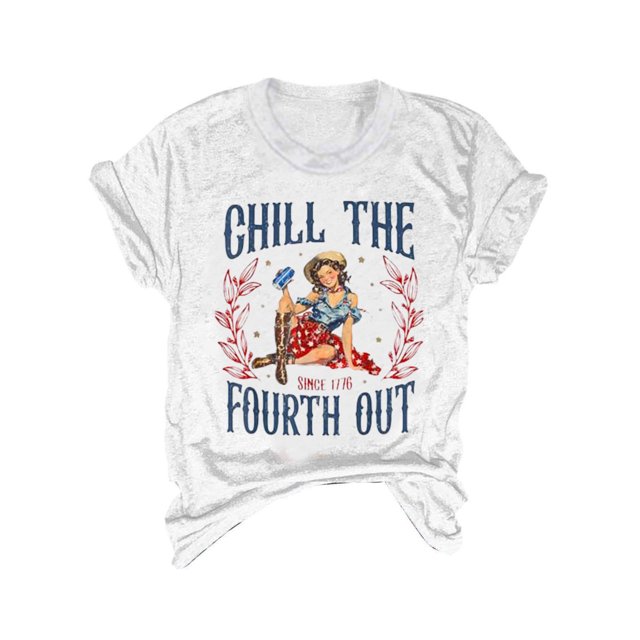Blusas de Manga Corta para las Mujeres Divertida Impresión Cuello Redondo Camiseta Vintage, Blusas de Primavera para las Mujeres