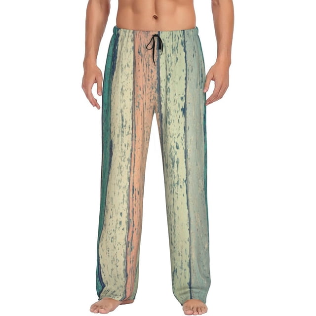 Fotbe Hardwood Pantalones de Pijama para Hombre, Pantalones de Dormir, Pantalones de Casa con Cintura Ajustable y Bolsillos-3X-Large