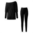 thumbnail image 3 of Women's Solid Color Round Neck Sportswear Pullover Fall Winter Casual Set Suits for Women Womens Snowboard Bibs Women Jumpsuit Dressy Pant Set plus Size Snow Bibs Women Attire for Women Women Ski Bib, 3 of 8