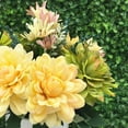 thumbnail image 3 of Enova Home Artificial Daisy and Mixed Silk Flowers Arrangement in White Ceramic Vase (Green Yellow), 3 of 4