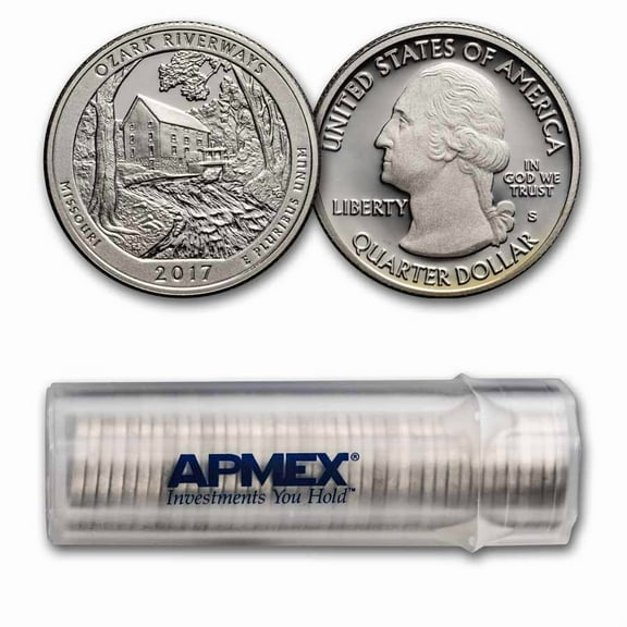 2017-S ATB Quarter Ozark Riverways 40-Coin Roll Proof (Silver)