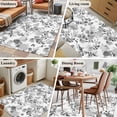 thumbnail image 5 of 3'x5' Area Rugs, Gray Spring Floral Indoor Outdoor Area Rug for Living Room Bedroom, Watercolor Blooming Botanical Summer Washable Bathroom Rugs Kitchen Floor Carpet Mats Home Decor Aesthetic, 5 of 8