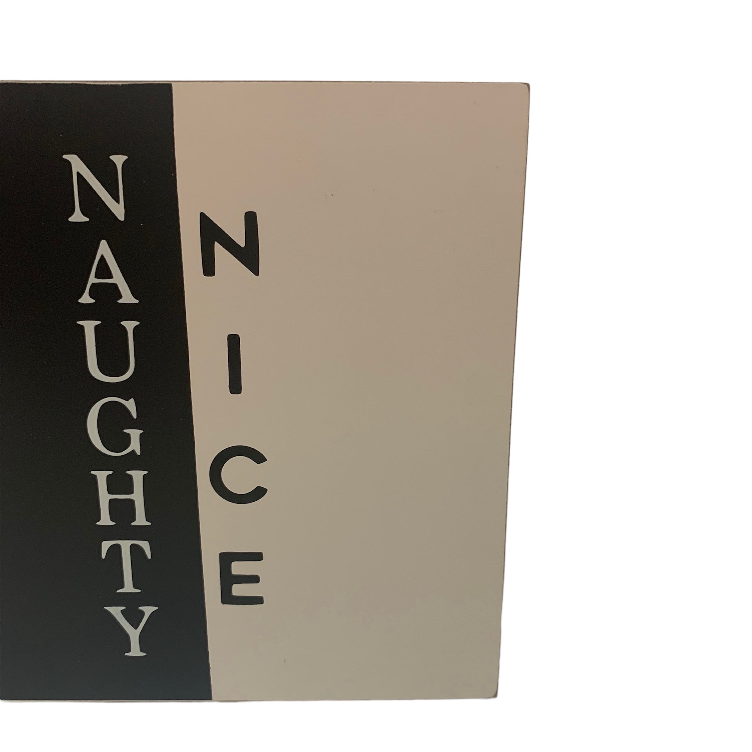 Holiday Time Black & White Wooden Block Accent Tabletop Décor. 7" x 7"