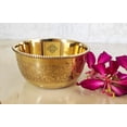 thumbnail image 3 of Indian Art Villa Brass Bowls Set of 2 with Embossed & Beaded Design, Flat Bottom, 7.43 Oz Capacity, Decorative Bowl, 3 of 4
