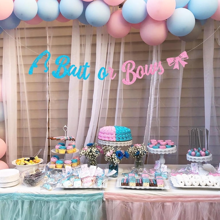 Set Di Decorazioni Per Baby Shower, Kit Di Forniture Per Feste Di Genere Che Rivela Include Lo Striscione Di Bandierina Per Baby Shower Palloncino Nero E Rosa E Blu