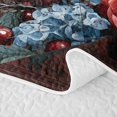 thumbnail image 5 of Manfei Cardinal Bird Quilt Full,Rustic Floral Flag Full Bedspread Sets,White Red Stripes Decor,3-Piece, 5 of 7