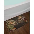 thumbnail image 2 of Christmas Bath Mat, Inner View of a Xmas House Mistletoe Yuletide Winter Season Celebration Image, Non-Slip Plush Mat Bathroom Kitchen Laundry Room Decor, 29.5 X 17.5 Inches, Taupe Brown, Ambesonne, 2 of 2