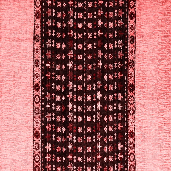 Ahgly Company Indoor Square Abstract Red Modern Area Rugs, 8' Square