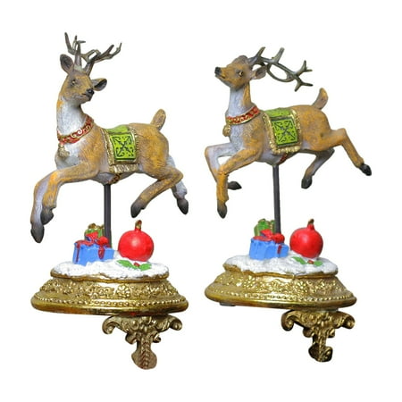 Reindeer Stocking Holder - Northlight Glittered Reindeer Christmas Stocking Holder - Set of 2