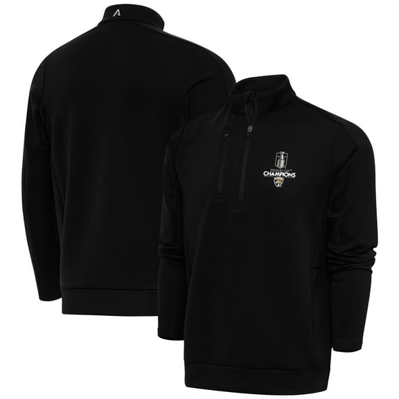 Men's Fanatics Black Florida Panthers 2025 Stanley Cup Champions Genesis Quarter-Zip Pullover