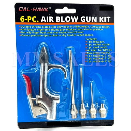 

6pc Air Blow Gun Kit Air Compressor Nozzle Tip Needle Inflation Blower Air UpTip