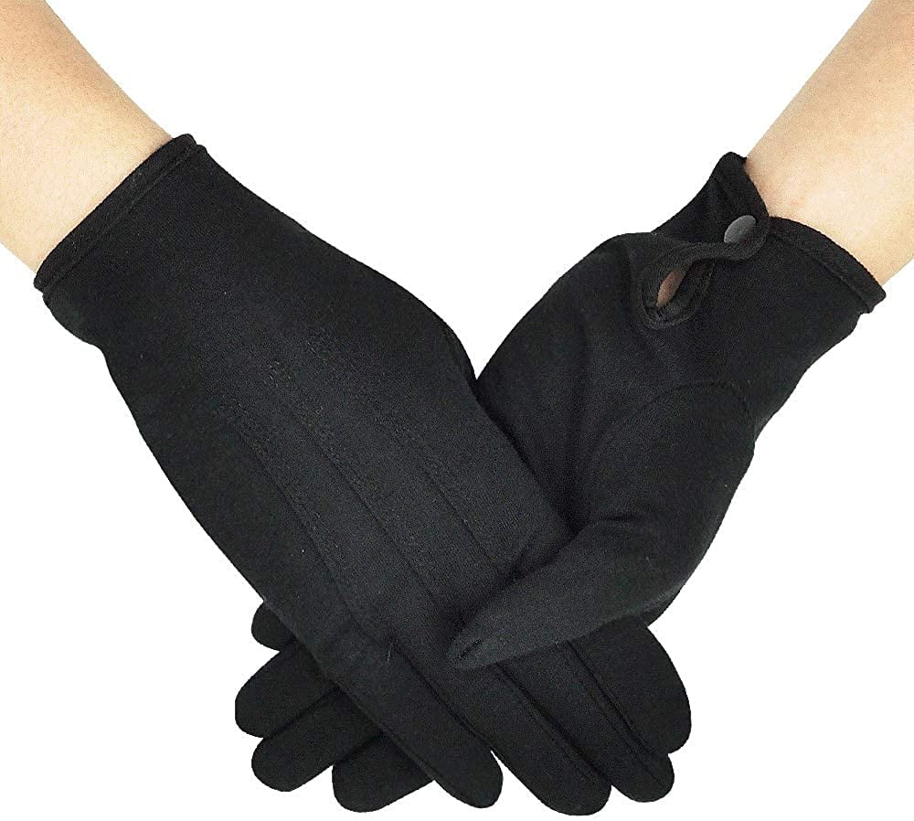 100% Cotton Santa's fav gloves Snap cuff closure-men's size XL White Gloves 