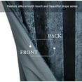 thumbnail image 4 of Chezmoi Collection Lux Storm Blue Distressed Velvet Curtains 2 Panel Set, Room Darkening Luxury Velvet Grommet Top Window Drapes for Living Room Bedroom 50" W x 84" L, 4 of 9