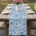 thumbnail image 4 of Blue Tropical Plants Table Runner 72 Inches, Summer Coastal Plaid Coconut Tree Bed Runner Dresser Scarves Tabletop for Indoor Outdoor Parties/Ceremony/Banquet, 18" x 72", 4 of 9