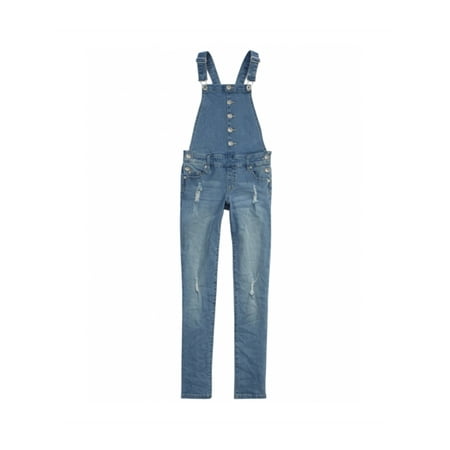 Justice Girls Button Front Overall Jeans blue 5x20 - Little Kids (4-7 ...
