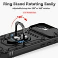 thumbnail image 5 of for iPhone 16e Rugged Phone Case with Sliding Camera Cover, Kickstand TPU Bumper Drop Proof Durable Military Grade Protective Case Cover for iPhone 16e, Black, 5 of 10