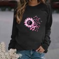 thumbnail image 3 of WREESH Cancer Awareness Graphic Shirts for Women Sweatshirt Pink Ribbon Long Sleeve Casual Top Black, 3 of 5