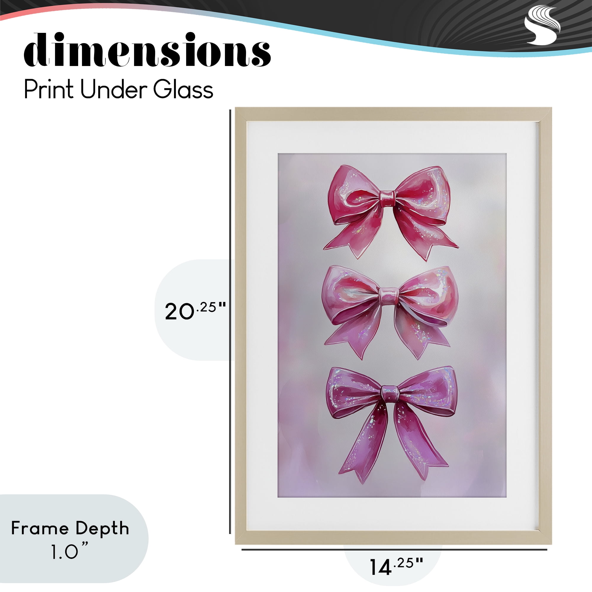 Stupell Industries Blush And Satin Ribbons Birch Framed Print Under Glass, design by Annabelle Hall
