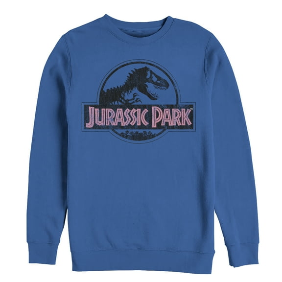 Men's Jurassic Park Vintage Logo  Sweatshirt Royal Blue Small
