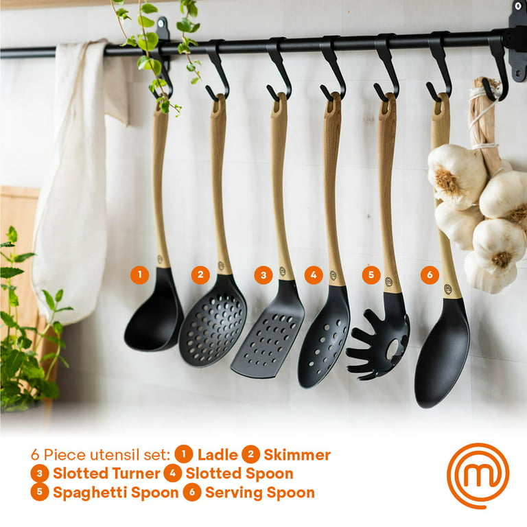 6 Pcs Nylon Kitchen Utensils Set Heat Resistant Non Stick Soft Grip
