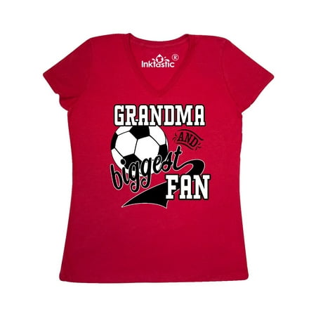 Grandma and Biggest Fan- soccer player Women's V-Neck
