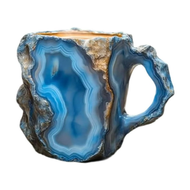 Taza de café, taza de té, regalo para interiores y exteriores, taza de té coleccionable, hecha a mano azul