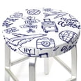 thumbnail image 3 of Bingfone12 inch Padded Round Bar Stool Cover Cushion with Elastic Fabric Round Chair Seat - World Travel2, 3 of 7