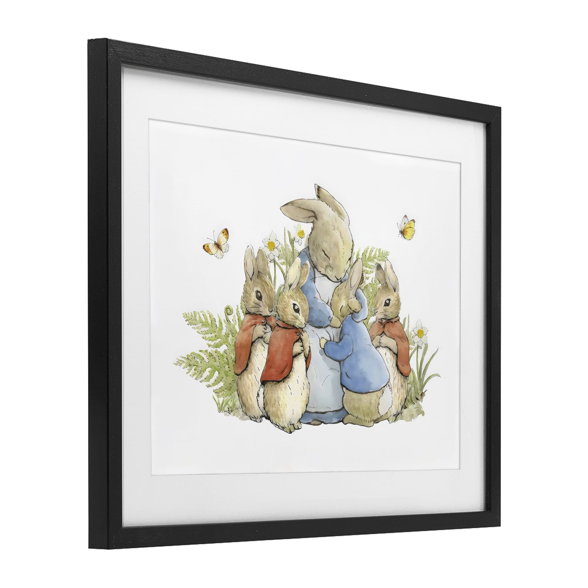 Stupell Industries Hugging Mother Rabbit Black Framed Print Under Glass, design by Arlington Prints