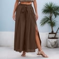 thumbnail image 2 of Pantalones palazzo anchos para mujer: pantalones elásticos y flexibles con cintura elástica para primavera/verano/otoño, 2 of 4