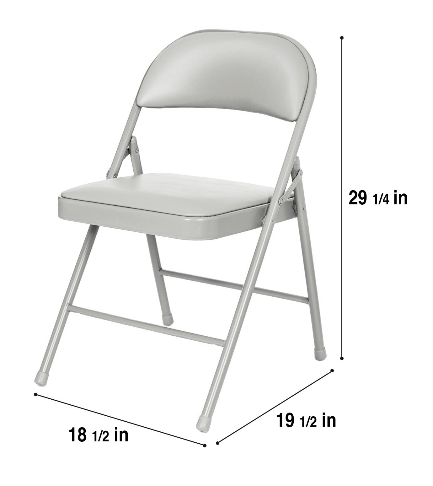Hampden Furnishings Bernadine Collection Basics Vinyl Folding Chair, Grey, Pack of 4