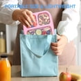 thumbnail image 3 of Bxaolu Bento Box, 3 Pack Snack Containers with 3 Compartments for Meal Prep, On-the-Go [Picnic, Travel], Lunchable Container Reusable and BPA-Free, Pink, 3 of 7
