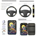 thumbnail image 3 of Garronmavis Hippie Tree Frogs Car Accessories 13 Packs Vehicle Bucket Seat Covers Console Cover Seat Belt Pads Cup Mat Pad Lip Gloss Tube Sleeve Keychain Steering Wheel Cover, 3 of 6