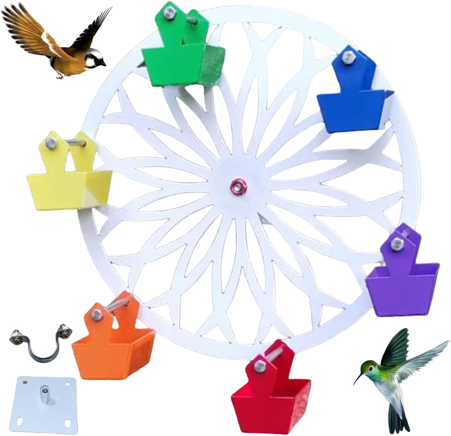 Bird Feeders Ferris Wheel Bird Feeder Outdoor Ferris Wheel Toy For Bird...