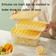 thumbnail image 4 of Juego de moldes para hacer cubitos de hielo de plástico de silicona sin BPA, 4 bandejas para cubitos de hielo para congelador con tapa y contenedor, cuchara para hielo, 4 of 4