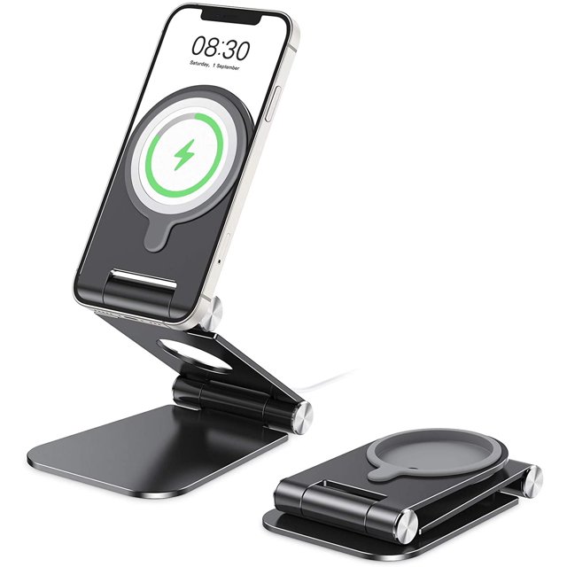 Stand for MagSafe Charger, Foldable MagSafe Stand Holder for iPhone 12 Series, Magsafe Accessories Designed for iPhone 12 Pro Max / 12 Pro / 12 Mini / 12, MagSafe Charger Not Included, Black